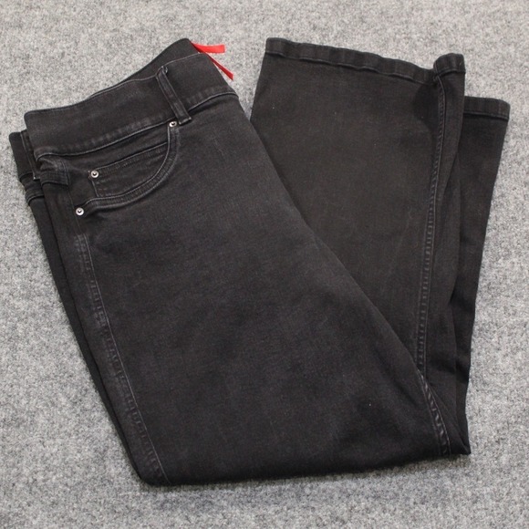 SPANX Denim - SPANX Black Wash Wide Leg Denim‎ Jeggings Pull On Pants Size 1X